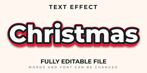 Christmas Simple Text Effect With Cream Background