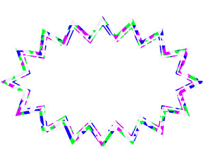ステンドグラス風吹き出し　三角形模様　細長いギザギザした形