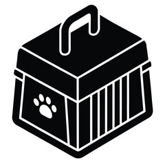 isolated pet carrier box on white background 
