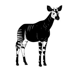 Obraz premium Okapi Line Icon - Simple Vector Outline in minimalistic black and white design