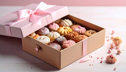 美しいクッキーのアソートボックス