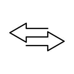 Transfer arrow line icon. linear style sign for mobile concept and web design. Right arrow left simple line vector icon. Symbol, logo illustration.