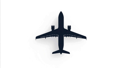 airplane silhouette white isolated background