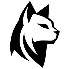 Simple cat logo silhouette