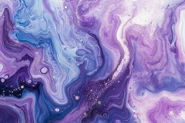 Fototapeta premium Abstract fluid painting, showcasing vibrant purple and blue hues.