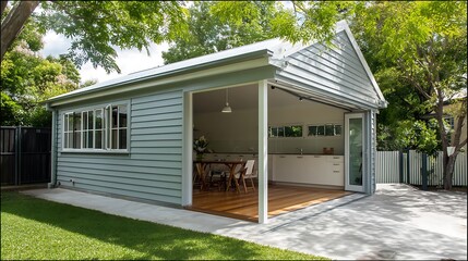 Elegant Granny Flats with Custom Garage Designs for Versatility