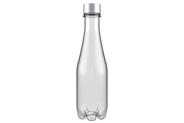 Clear 350ml Plastic Water Bottle with Silver Cap, Isolated on Clean Background for Product Mockup