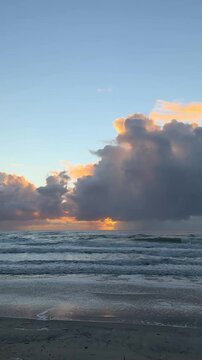 sunset on the beach in gold coast