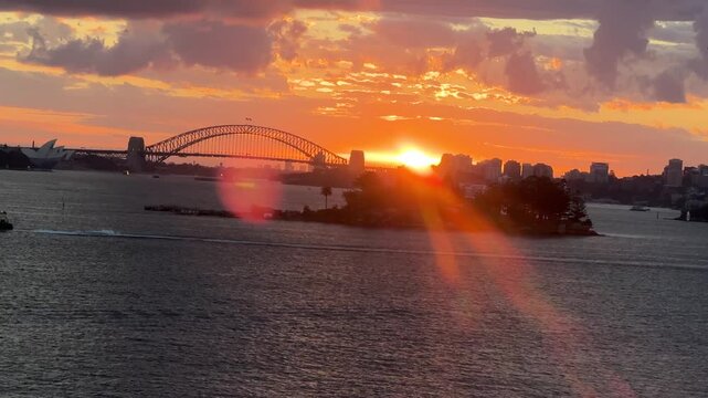 sunset in the city in sydney