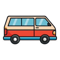 Minivan icon isolated on white background