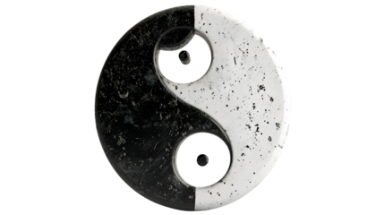 Yin Yang Symbol on White Background for Balance and Harmony Concepts