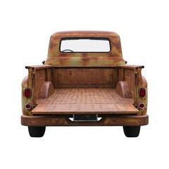 Vintage Pickup Truck: Rustic Charm and Patina, isolated on transparent background.