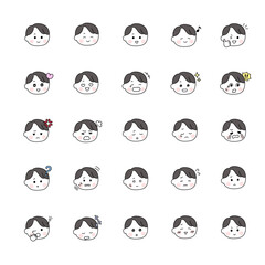 ゆるかわいい表情セット・男性（全24種）／感情表現／育児・教育向け素材