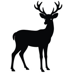 Fototapeta premium Deer silhouette vector on white background