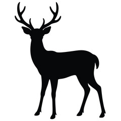 Deer silhouette vector on white background