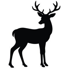 Deer silhouette vector on white background