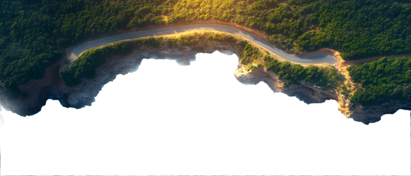 cliff road with crashing waves below - Powered by Adobe