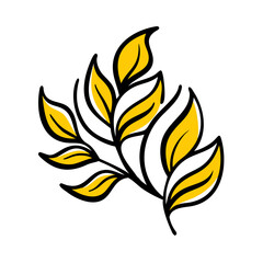 A vector silhouette icon set featuring including roses and lilies. Isolated beautiful floral ornament in vintage style on a transparent background. Black and yellow silhouette of a lily flower.
