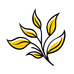 A vector silhouette icon set featuring including roses and lilies. Isolated beautiful floral ornament in vintage style on a transparent background. Black and yellow silhouette of a lily flower.
