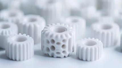 3D printed gears in a cluster