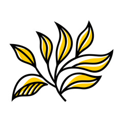 A vector silhouette icon set featuring including roses and lilies. Isolated beautiful floral ornament in vintage style on a transparent background. Black and yellow silhouette of a lily flower.
