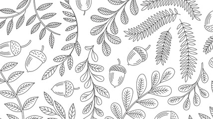 Elegant autumn leaves acorns nature design perfect for fall projects and seasonal decoration