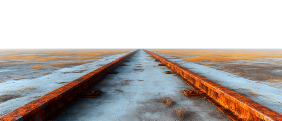 railroad tracks in snow