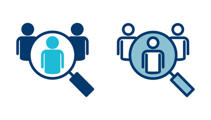 Hiring icon vector isolated on white background. Human resources concept. Recruitment. Search job vacancy icon. Hire. Find people icon