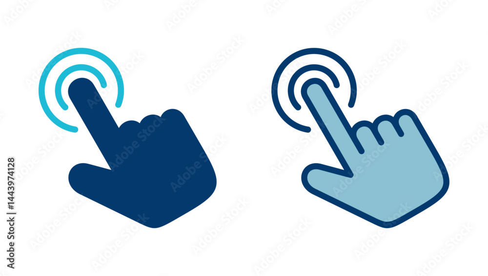 Poster hand cursor icon vector isolated on white background. hand click icon. finger pointer vector