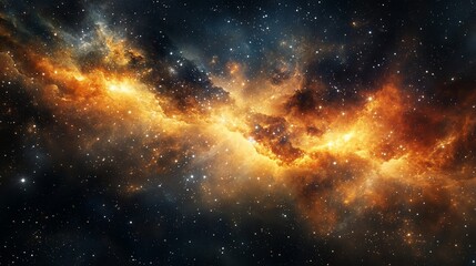 Spectacular Nebula Formation with Brilliant Stars and Cosmic Dust Clouds