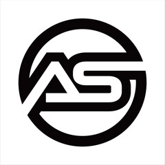 AS Lettermark – Minimal Elegant Typography Symbol Vector