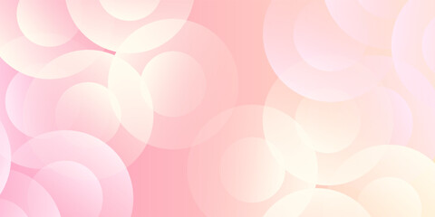 Abstract banner background pastel colorful  pink and yellow gradations. Circle effect style geometric simple abstract modern design