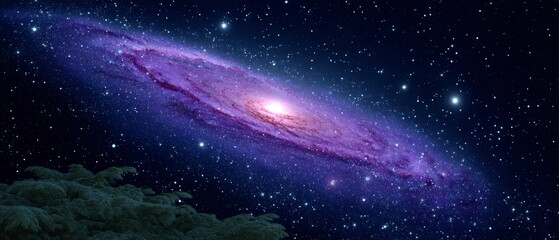 Fototapeta premium Majestic Spiral Galaxy Nebula Cosmos Stars Night Sky Space Universe Astronomy Cele