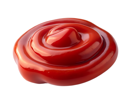 a single dollop of red ketchup on a transparent background - Powered by Adobe
