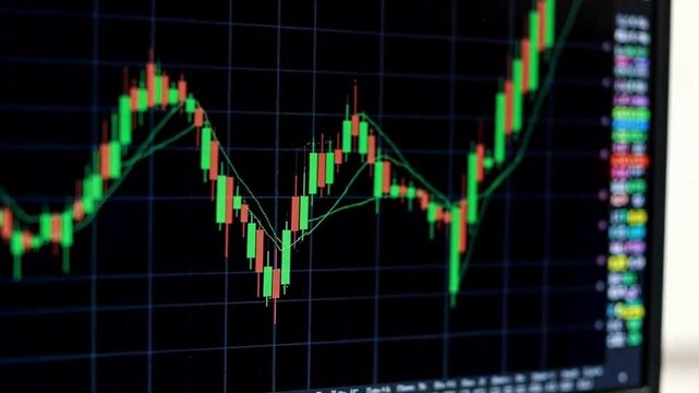 Stock market chart with candlestick