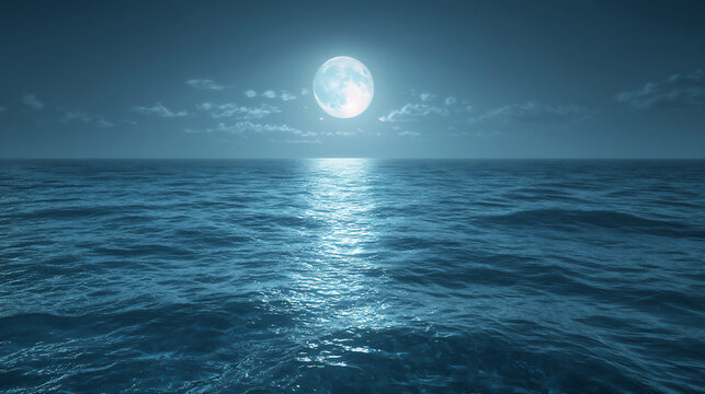 pale silver moonlight sea,