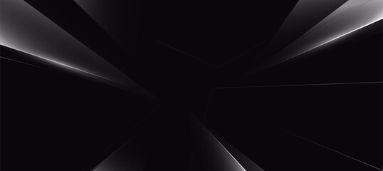 Abstract black luxury banner, abstract polygon elegant background vector for branding presentation