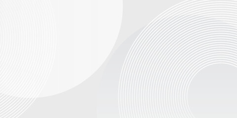 White geometric abstract background overlap layer on bright space with lines effect decoration. Modern graphic design element circles modern simple