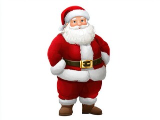 Santa claus full body standing isolate on white background