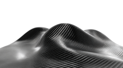 Carbon Fiber Texture: A close-up view reveals the intricate details of carbon fiber, its textured surface undulating across the frame, creating a dynamic interplay of light and shadow.