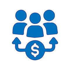 blue dolar dividens icon