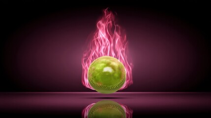Fiery Softball  Sports  Flames  Action  Energy  Competition  Background  Abstract  Design