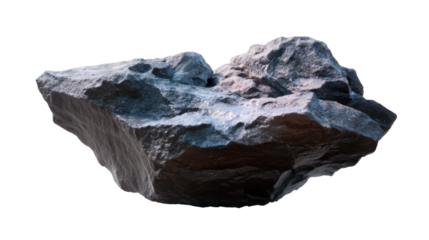 Rough Rock Formation: A textured, weathered rock, isolated with visible details of its rugged surface. The image captures the raw beauty and timelessness of nature's artistry.