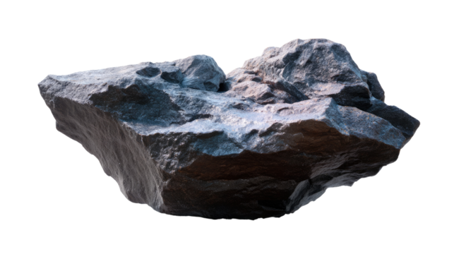 Rough Rock Formation: A textured, weathered rock, isolated with visible details of its rugged surface. The image captures the raw beauty and timelessness of nature's artistry.