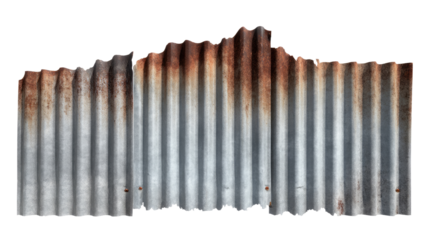 Weathered Corrugated Iron: A detailed shot of a corrugated iron sheet, exhibiting the character of rust and age, offering a gritty, industrial aesthetic.