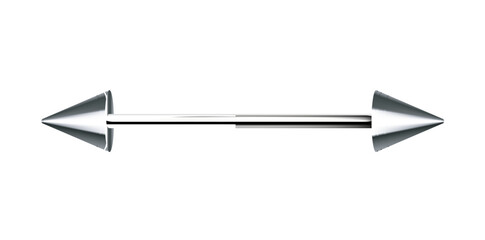 Silver Horizontal Arrow Sign Vector Illustration.	