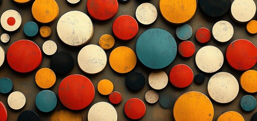 Abstract Colorful Circles Pattern: A Retro-Modern Design