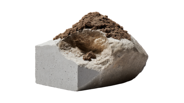 Weathered Earthy Chunk: A textured, earthen chunk showcasing a slice of weathered earth, combining stone, soil, and a rugged aesthetic, and its weathered texture.