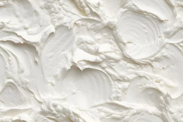 Fototapete Rund Whipped cream seamless pattern. White frosting texture for bakery, dessert, or confectionery design. Smooth and fluffy background for food packaging or cake decoration concept © Margarita Ratatosk