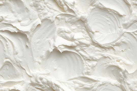 Whipped cream seamless pattern. White frosting texture for bakery, dessert, or confectionery design. Smooth and fluffy background for food packaging or cake decoration concept